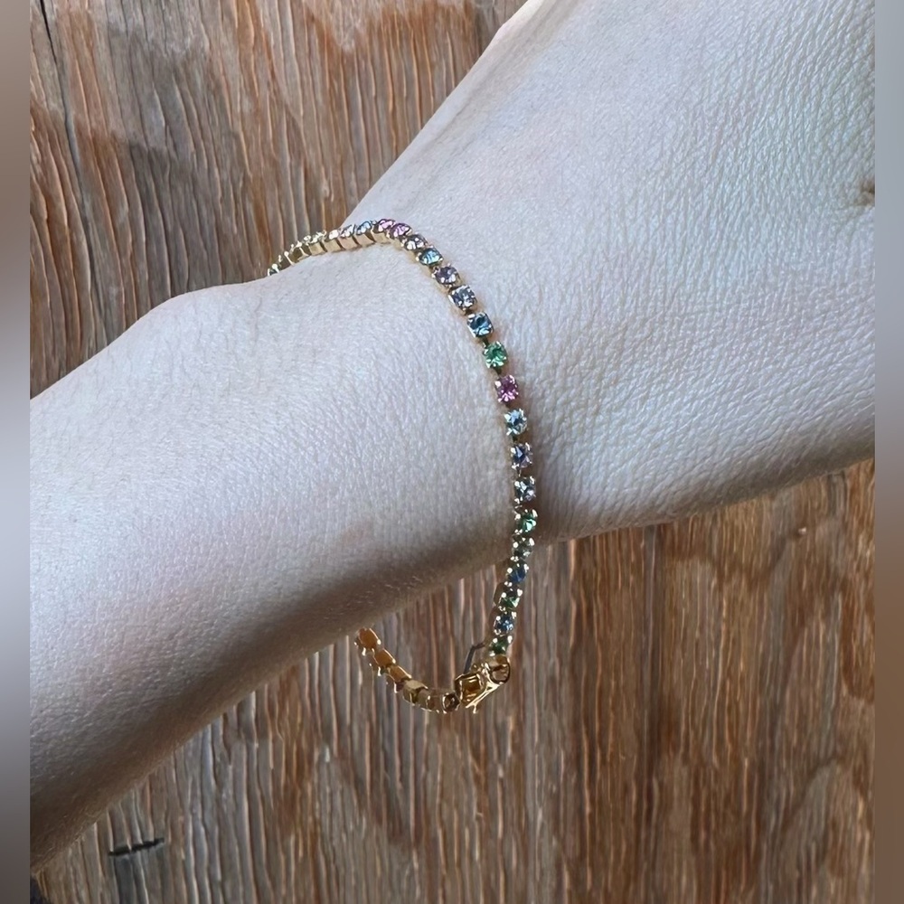 Rainbow Rhinestone Bracelet - Picture 6 of 6